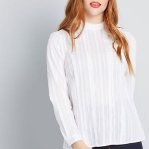 NEW Modcloth White Victorian Blouse